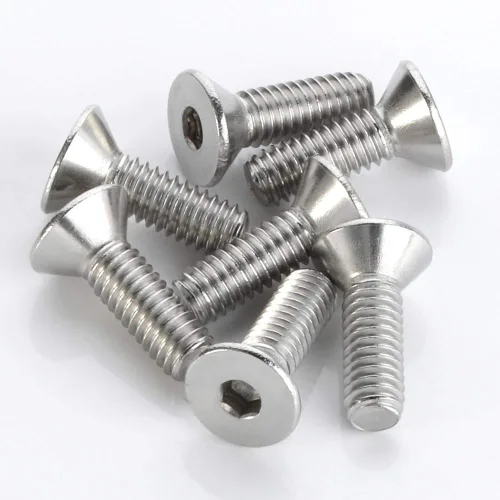 Vista 4 de Tornillos de cabeza plana M8 x 1.575 in, pernos avellanados, acero inoxidable 304, acabado brillante, DIN 7991, unidad de enchufe Allen, 10