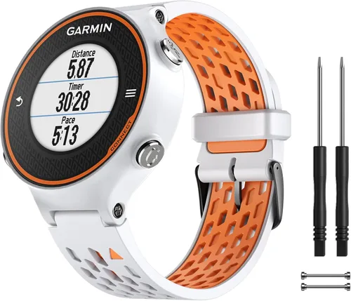 Vista 7 de Correas de reloj compatibles con Garmin Forerunner 620/735XT/220/235/230/630/Approach S6 Golf, correa de silicona suave dos en uno de repuesto
