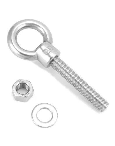 Vista 7 de QWORK Cáncamos roscados, paquete de 5, 3/4" x 4" tornillos de acero inoxidable de grado marino para hombro
