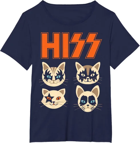 Vista 15 de Camiseta Hiss Funny Cats Kittens Rock Rockin, Negro