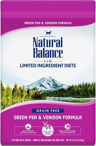 Vista 15 de Natural Balance Alimento seco para gatos adultos sin granos de ingredientes limitados, receta de pato reserva y guisantes verdes, 10 libras