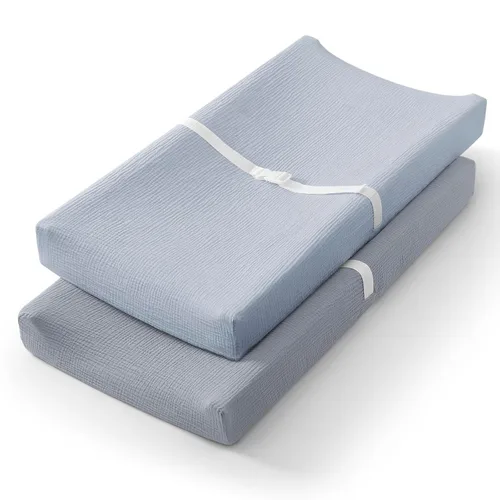 Vista 9 de Blissful Diary Funda de muselina para cambiador de pañales para bebés, algodón ultrasuave y transpirable, 2
