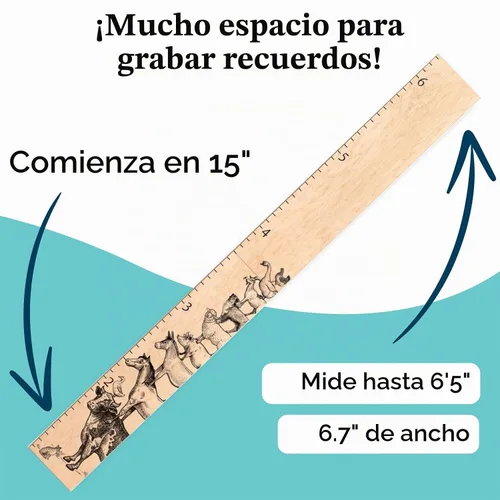 Vista 4 de Headwaters Studio Tabla de crecimiento de madera – Tabla de altura para niños, medida de pared para niños, tabla de altura para pared, regla