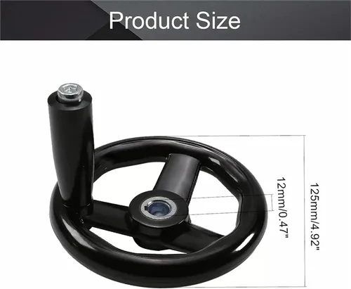Vista 2 de 1pc Handwheel Rotating Handle 3 Spoke Hand Wheel with Revolving Handle for Milling Machine Material Handling(16x160mm)