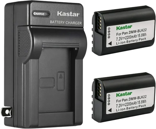 Vista 5 de Kastar DMW-BLK22 - Cargador de batería de pared de CA para cámara digital sin espejo Panasonic Lumix GH5 II, cámara digital sin espejo Panasonic