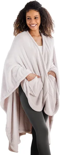 Vista 13 de Berkshire Blanket Primalush® Manta portátil, Capa de felpa con bolsillos y acogedora para estar en casa, ideal para adultos y adolescentes, Negro