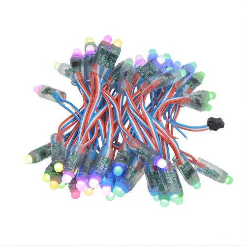 Vista 9 de ALITOVE WS2811 - Luz LED RGB digital difundida de 0.472 in, módulo de píxeles LED redondo direccionable individualmente IP68 impermeable DC 5V 50