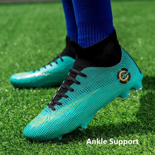 Vista 4 de HHY Tacos de fútbol para hombre, zapatos de fútbol con cordones antideslizantes