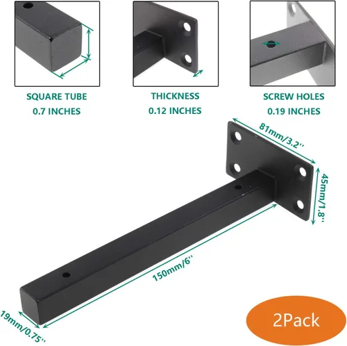 Vista 2 de Soportes de estante resistentes, soportes flotantes para estantes, estantes decorativos montados en la pared, soporte para colgar en la pared
