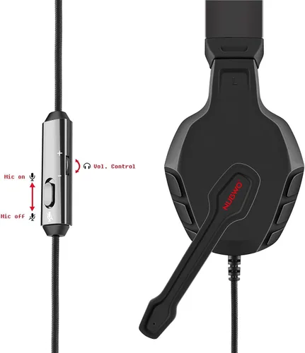 Vista 5 de NUBWO U3 - Auriculares de juego de 0138in para PC PS4 PS5 laptop Xbox One Mac iPad SwitchJuego de computadora micrófono flexible sobre la oreja