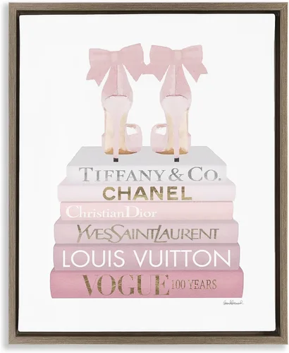 Vista 30 de Chic Shoes Glam Bookstack, 16 x 20 Inch Canvas in Floater Frame Stupell Industries · By Amanda Greenwood · Ready to hang · Fashion forward gift