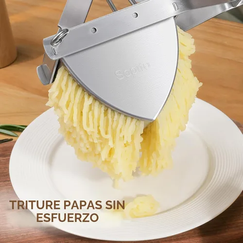 Vista 2 de Sopito - Triturador de papas de acero inoxidable para uso comercial y doméstico, color negro