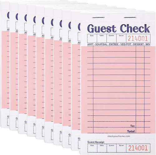Vista 19 de Stock Your Home Libros de Cheques de Huéspedes en Blanco y Negro para Meseros (Paquete de 5) Blocs de Notas de Mesero, Talonario de Cheques