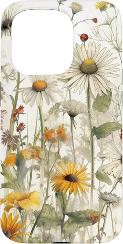 Vista 14 de Wildflowers Botanical Daisy Flowers Dandelion Dragonfly Case for iPhone 17