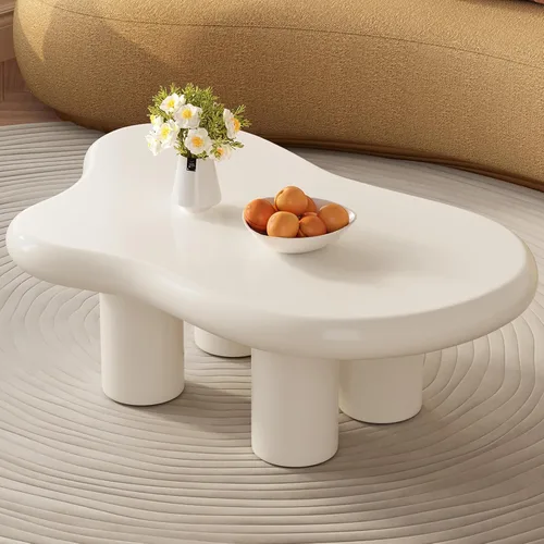Vista 10 de Mesa de Café Nube Negra de 35.82", Mesa de Café Moderna de Borde Redondo con 4 Patas de Soporte Resistentes y Tablero de 2.67" de Grosor, Fácil