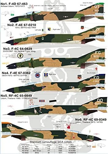 Vista 2 de Adhesivo para Avión F-4 Phantom II, Viet NAM WAR AIRCRAF 1/48 IMPRESIÓN ESCALA 48-045