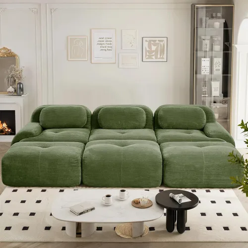 Vista 11 de Sofá comprimido moderno de espuma viscoelástica de 82 pulgadas, sofás seccionales grandes de 2 plazas para sala de estar, sofá modular Cloud que