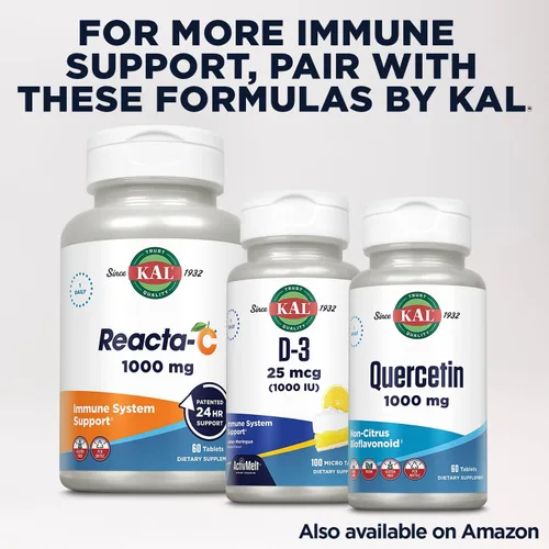 Vista 6 de KAL Zinc 15+ con betaína HCl y minerales traza, metabolismo saludable y apoyo a la función del sistema inmunológico, quelado para absorción