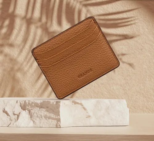 Vista 5 de Grande -3633 Estuches para tarjetas, Camello, Minimalista