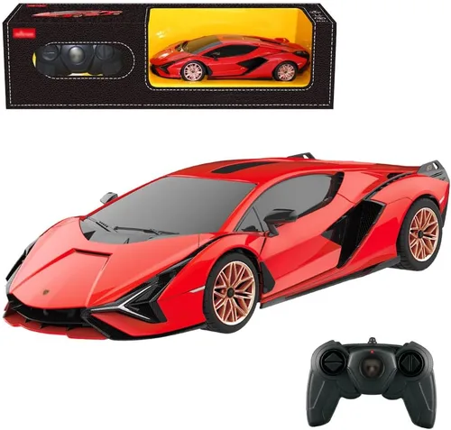 Vista 7 de Coche RC con licencia 1/24 para Lamborghini Sian FKP 37 con control remoto Naranja