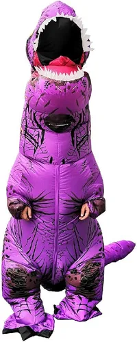Vista 2 de KOOYNN Disfraz inflable de dinosaurio T-REX para Halloween para adultos