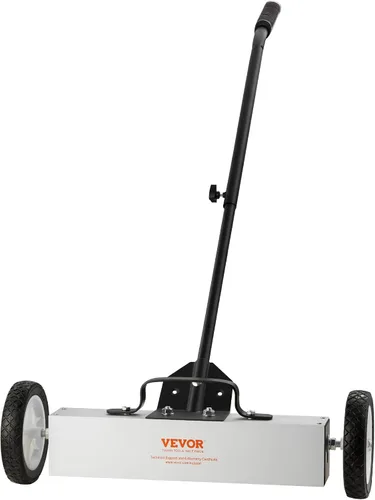 Vista 10 de VEVOR Barredora magnética con ruedas, mini barredora magnética de 15 pulgadas, capacidad de 8 libras, mango ajustable, barredora magnética ligera