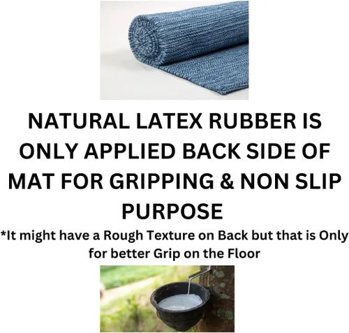 Vista 5 de KD Willmax Tapete de yoga de algodón hecho a mano de algodón orgánico con elementos naturales, tejido a mano, lavable, 100% orgánico, altamente
