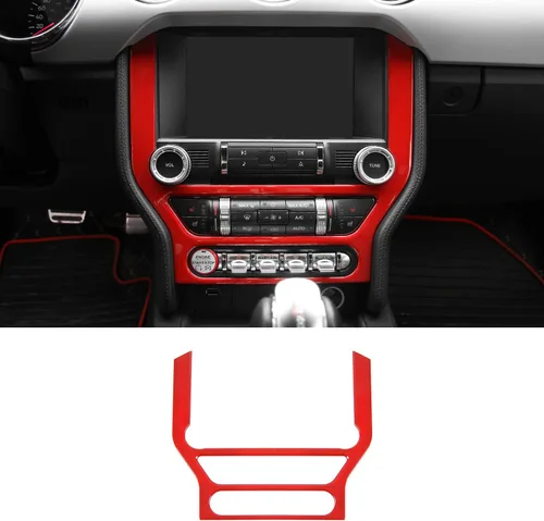 Vista 8 de CheroCar para Ford Mustang - Cubierta de Marco de Pantalla de Navegación para Consola Central, Decoración Interior Compatible con Ford Mustang