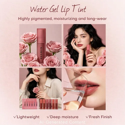 Vista 10 de KIMUSE Set de tinte labial de gel de agua, 6 colores, tintes de labios