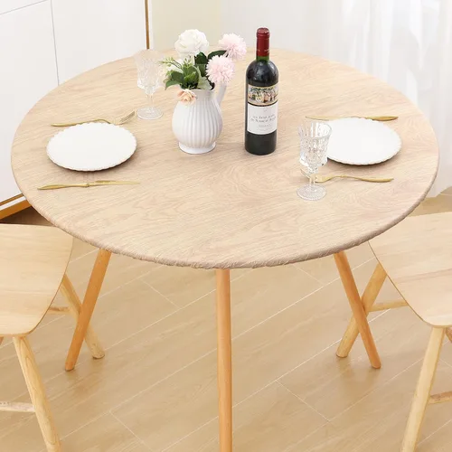Vista 7 de Smiry Mantel redondo de pícnic, fundas de mesa elásticas impermeables para mesas de 18 a 24 pulgadas, manteles de vinilo con parte trasera