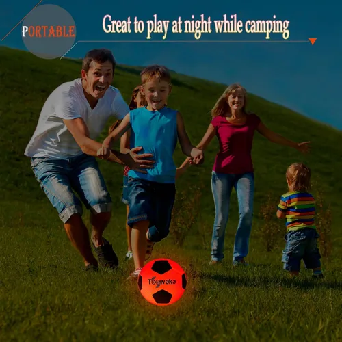 Vista 7 de Light up Soccer Ball,Glow in The Dark Soccerball with LED Lights Pre-Installed-Batteries Included
