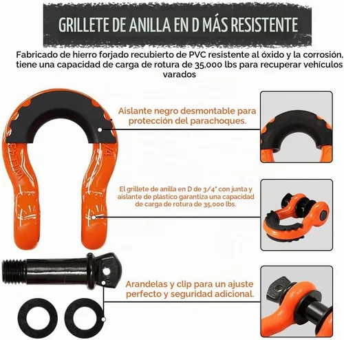 Vista 5 de Correas de eslinga de elevación súper resistentes de 3"x10 pies, capacidad de carga de rotura de 25000 libras, eslinga de elevación para trabajo