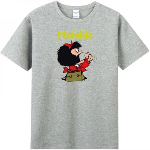 Vista 4 de Camiseta de manga corta Mafalda Fighting para mujeres adultas Negro