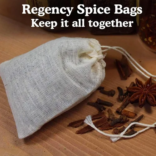 Vista 2 de Regency Wraps Bolsas con cordón 100% algodón, especias y té, 3 x 4, paquete