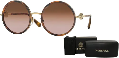 Vista 3 de Versace VE2229 Round Sunglasses for Women BUNDLE With Designer iWear Complimentary Eyewear Kit