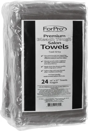 Vista 12 de ForPro Professional Collection Toallas prémium Bleach Tough para salón, color negro, 100% algodón, a prueba de blanqueador, resistentes a