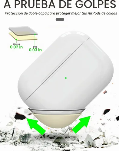 Vista 3 de Funda de silicona líquida para AirPods Pro 2 (2023/2022), funda rígida híbrida protectora de triple capa a prueba de golpes, compatible con AirPods