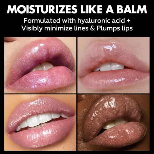 Vista 5 de FOCALLURE Lápiz labial brillante hidratante, acabado brillante perlado, bálsamo labial tintado hidratante con textura cremosa, mancha de labios