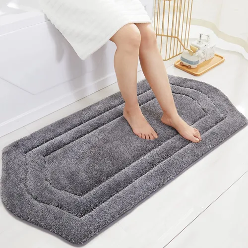 Vista 18 de COSY HOMEER Alfombras de Baño Extra Gruesas para Baño - Juegos de Alfombras Antideslizantes de Lino de Baño Suave Felpa 100% Poliéster Fuerte Sala