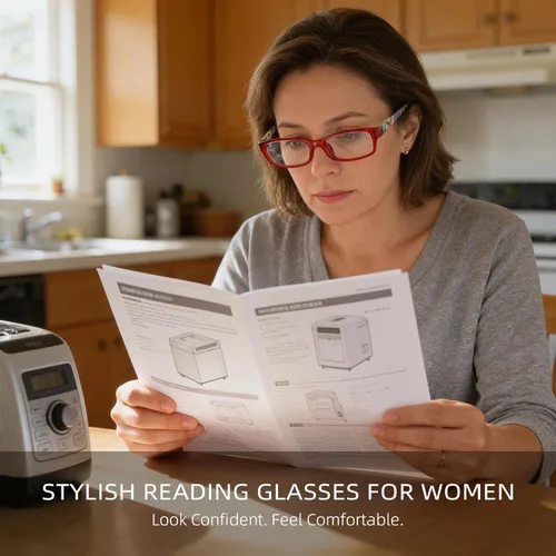 Vista 2 de Reading Glasses for Women, Rectangle Readers for Women with Blue Light Blocking Spring Hinge Eyeglasses UV Filter