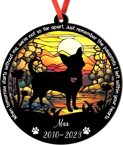 Vista 116 de Adorno personalizado para atrapasoles de sabueso afgano, adorno de Navidad de sabueso afgano – Regalo para perro amante, sabueso afgano