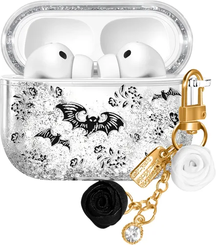 Vista 30 de para Airpods de 2ª/1ª Generación - Estuche Quicksand Liquid Kawaii Lindo Mujer Niña Mujeres Chispeante Brillante Bling Resplandor Adorable Elegante