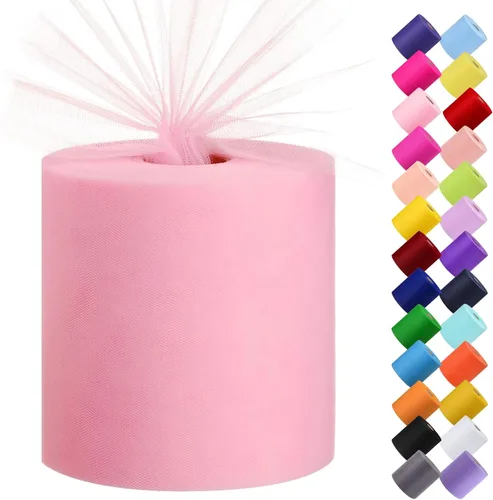 Vista 7 de Rollo de tela de tul, 6 pulgadas por 200 yardas (600 pies), carrete de tela de organza de tul para bricolaje, falda tutú, decoración de baby shower