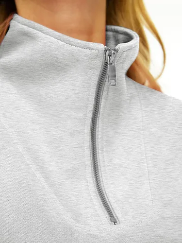 Vista 3 de Trendy Queen Sudaderas con capucha y media cremallera para mujer, con cremallera de un cuarto, manga larga, ropa de moda