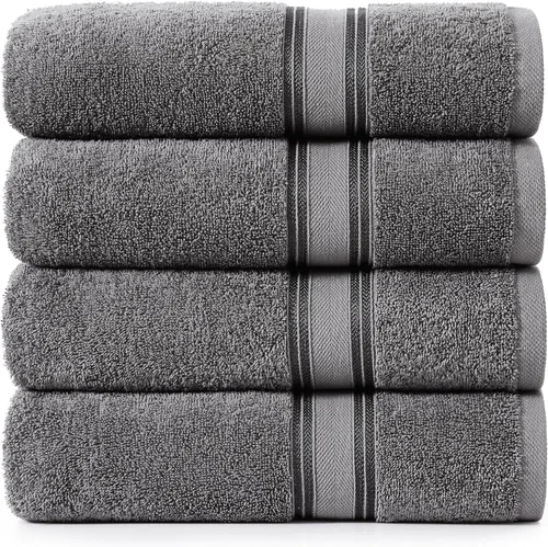 Vista 50 de LANE LINEN Juego de toallas de baño de lujo, 3 piezas, 100% algodón, secado rápido, extra aborbentes, juego de toallas súper suaves, 1 toalla de Gris