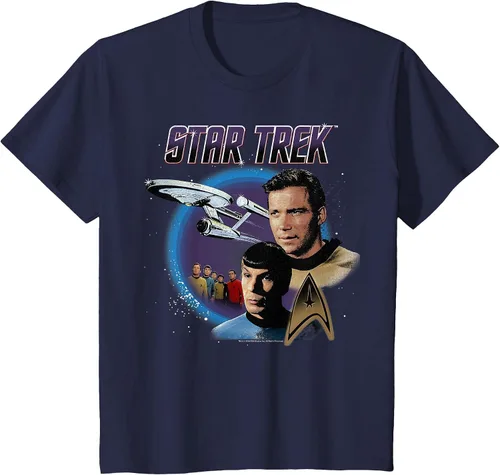 Vista 44 de Star Trek Original Series Vintage Enterprise T-Shirt Baby Blue
