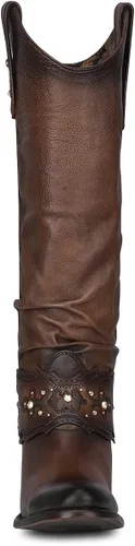 Vista 3 de Cuadra Botas altas para mujer en cuero bovino marrón
