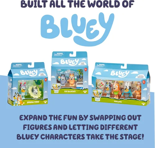 Vista 9 de Bluey Action Heroes - Juego de figuras de juguete de 2 unidades, figuras articuladas de personajes con figuras de karate y mochila propulsora