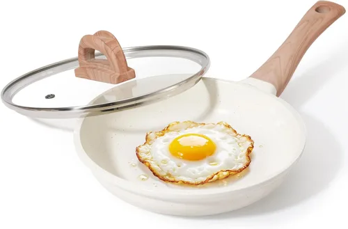 Vista 10 de Cacerola antiadherente de cerámica con tapa, olla pequeña antiadherente de 2.0 cuartos de galón con mango que se mantiene fresco, olla de cocción