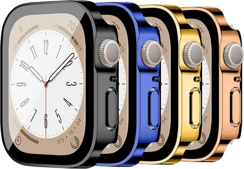 Vista 35 de Protección de Pantalla EIHAIHIS para Apple Watch Funda Serie 11 10 9 SE 8 7 6 5 4 40mm 44mm 41mm 45mm 42mm 46mm Vidrio Templado Impermeable PC